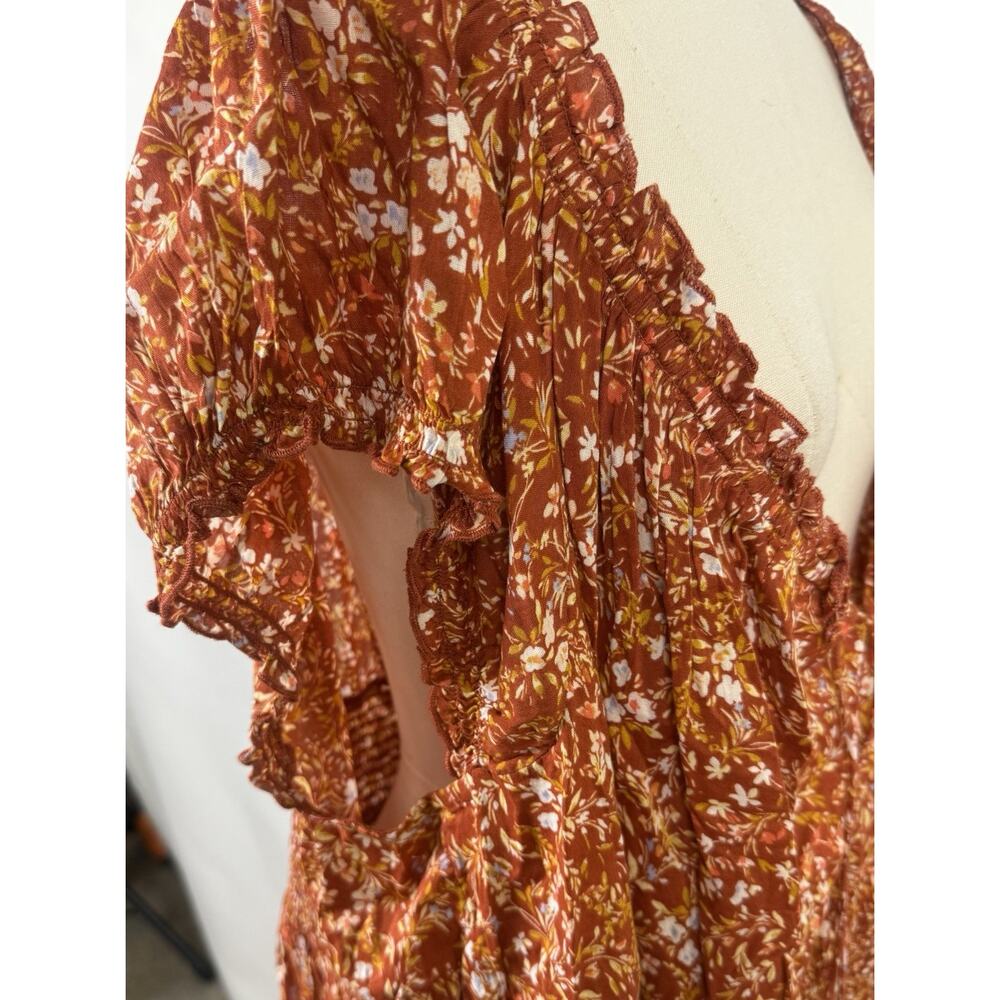 NWT Old Navy 4x Fall Floral Boho Cottage Core Hippy Modest Elastic Peasant Top‎ - Picture 7 of 7